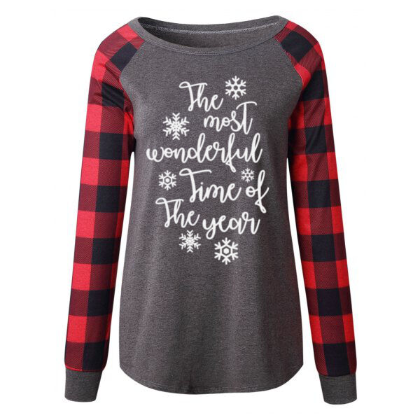 Most Wonderful Time of the Year: Dark Grey/Red Plaid Thumbnail